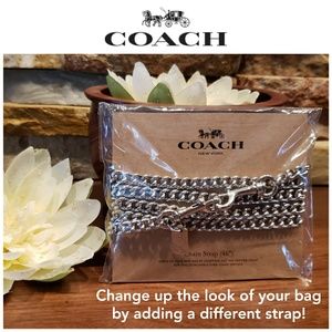 *SALE* NEW Coach 46" Chain Strap, Silver-tone